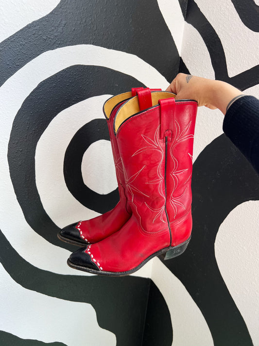 Cherry red cowgirl boots