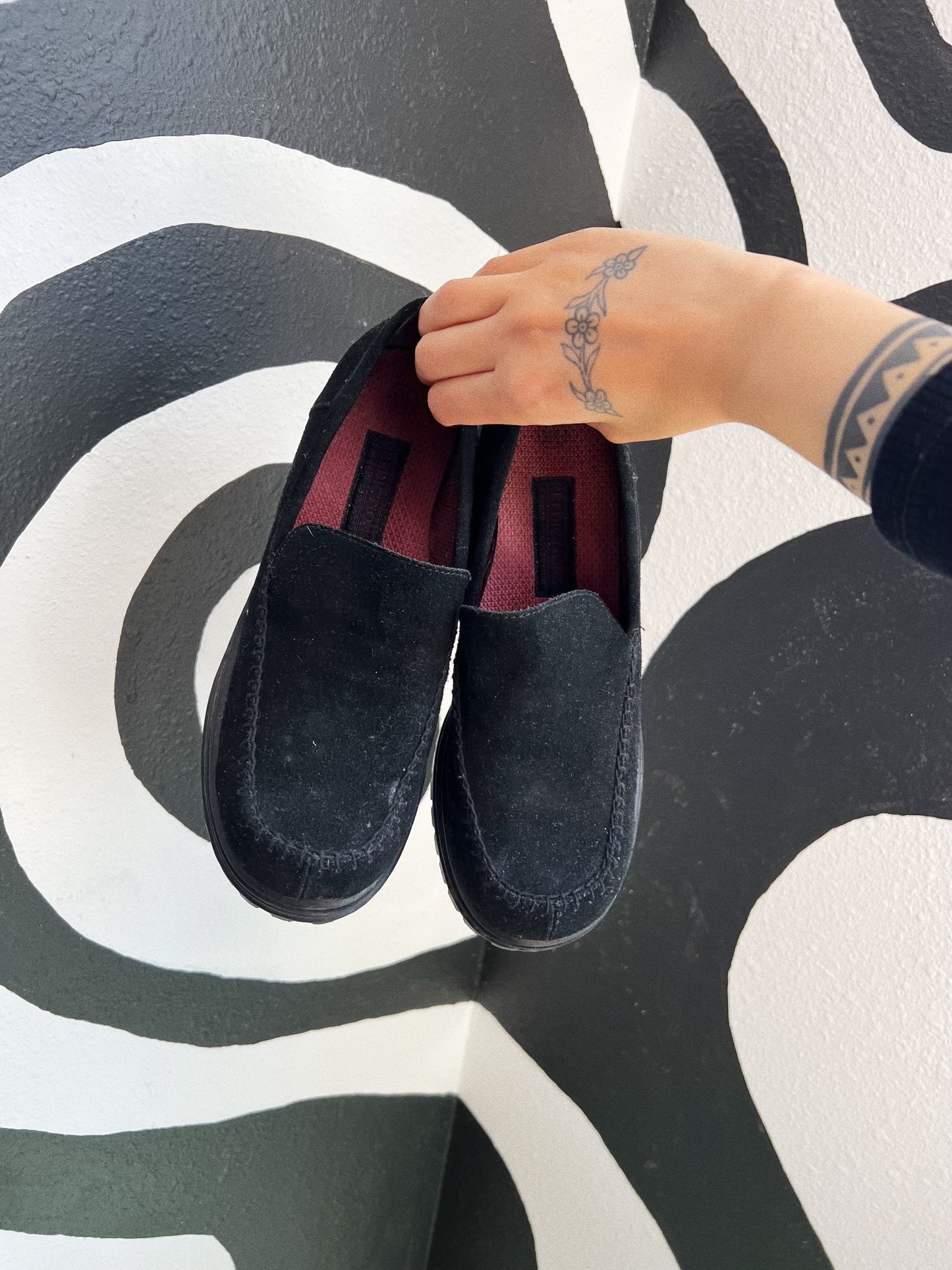 90's/Y2K black chunky loafers