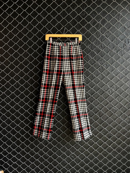 1970's plaid black and red pants